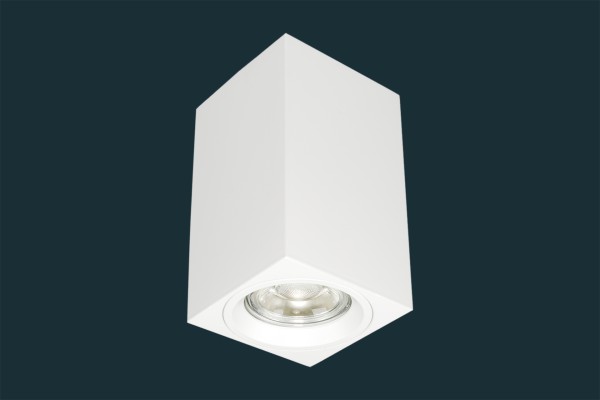 LED Aufbaustrahler 7W GU10 230 Volt, dimmbar, eckig, weiß