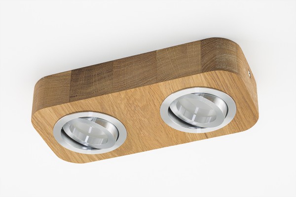 Oak² LED Deckenleuchte aus Eiche, natur, 2-fl