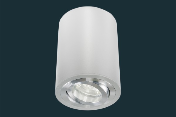 LED Aufbaustrahler 7W GU10 230 Volt, rund, aluminium, dimmbar