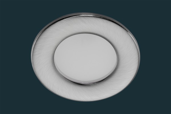 LED Einbaustrahler FLOOD IP44, rund, matt-chrom