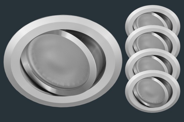 4er Set LED Einbauleuchte FLACH 12V, Aluminium