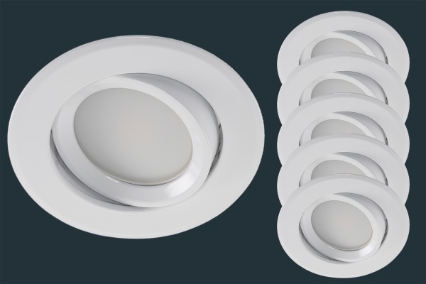 10er Set LED Einbaustrahler BEAM 100°, breitstrahlend, weiß