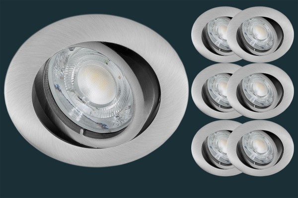 6er Set LED Einbaustrahler Oley Leuchten® GU10 ECO